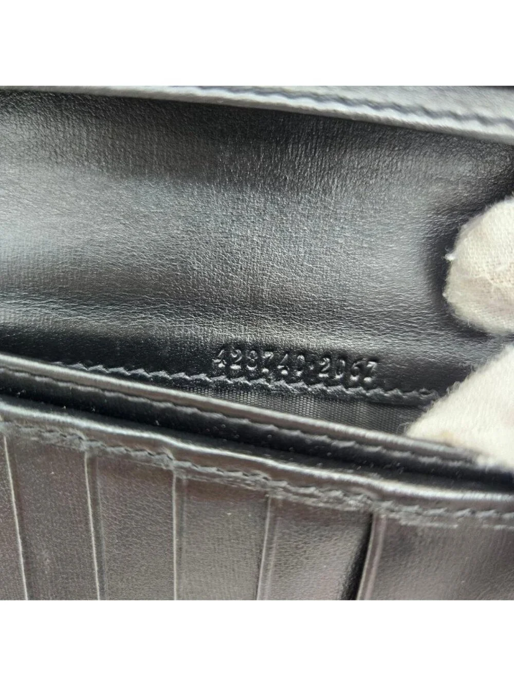 Gucci Wallet GG Marmont Silver Black